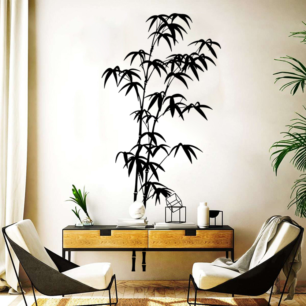 Room Divider Bamboo - Large Bamboo Tree Wall Sticker Bathroom
