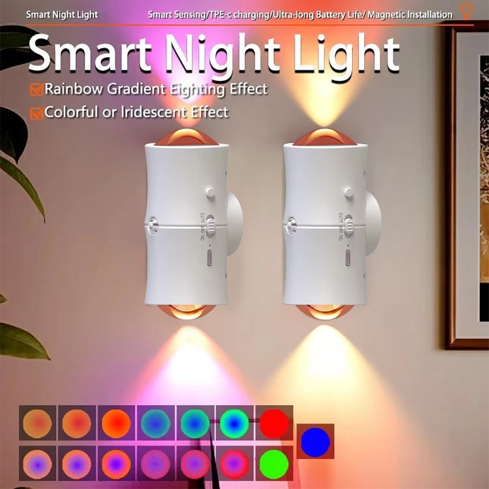 Room Divider Bamboo - RGB 7colors Motion Sensor LED Night