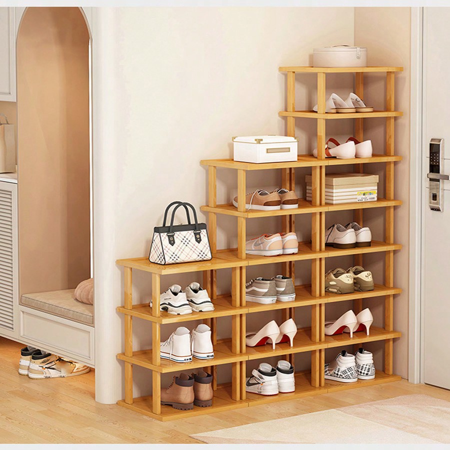 Room Divider Bamboo - Multifunctional 6 Layers Shoes Rack Bamboo