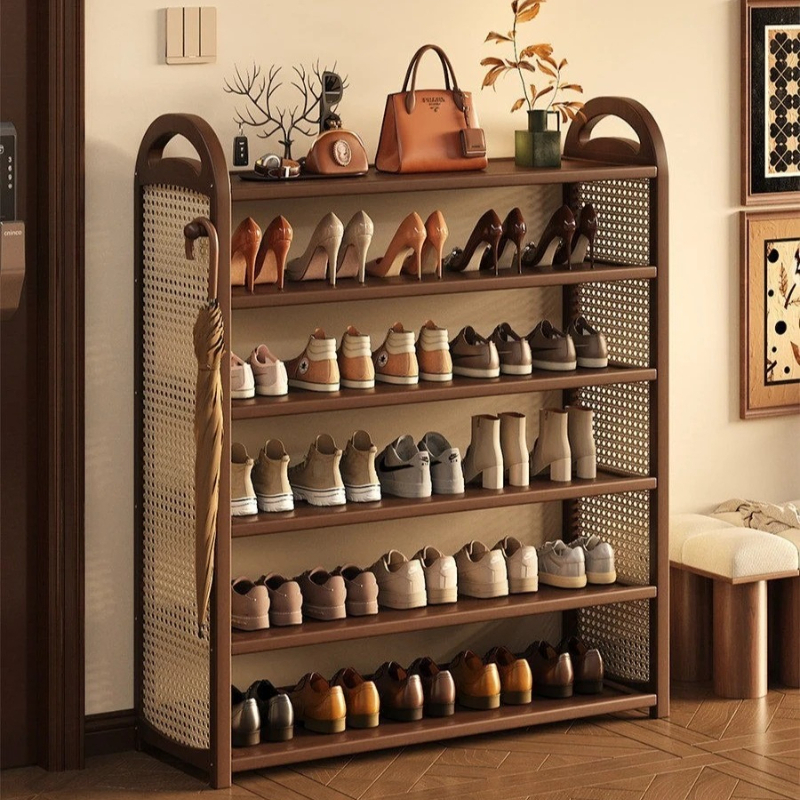 Room Divider Bamboo - Bamboo shoe rack, multi-layer household rattan