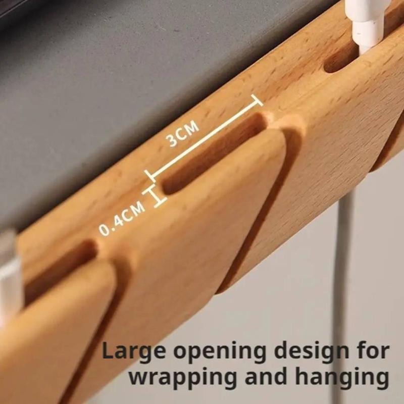 Work Office Furniture - Solid Wood Cable Organizer Holder Desktop