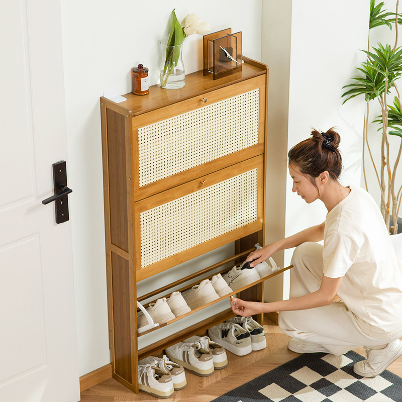 Household wooden shoe cabinet, - đánh giá và giá Room Divider Bamboo