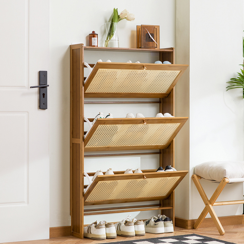 Household wooden shoe cabinet, - đánh giá và giá Room Divider Bamboo