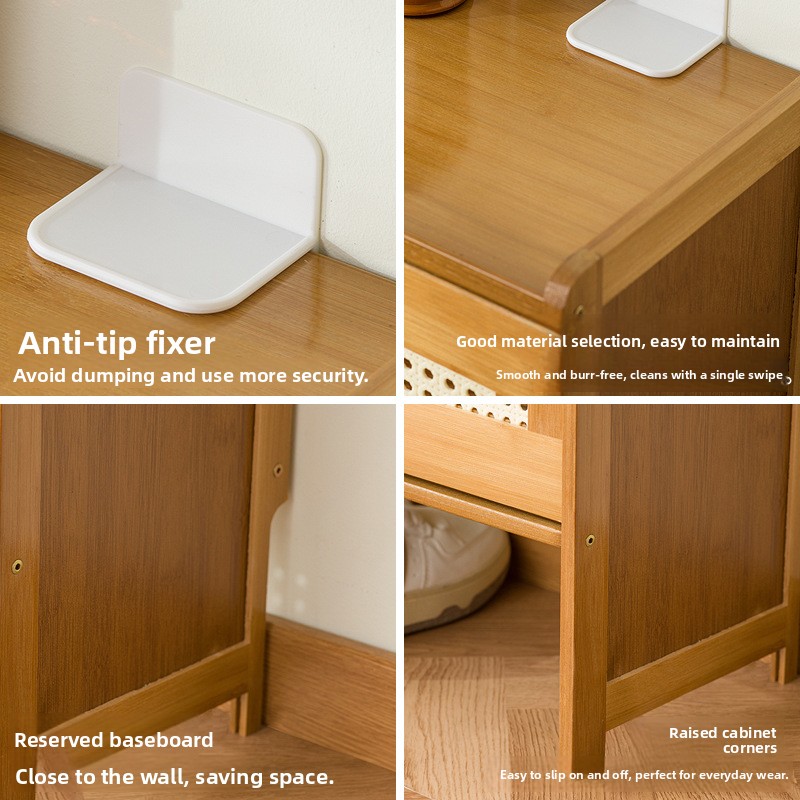 Household wooden shoe cabinet, - đánh giá và giá Room Divider Bamboo