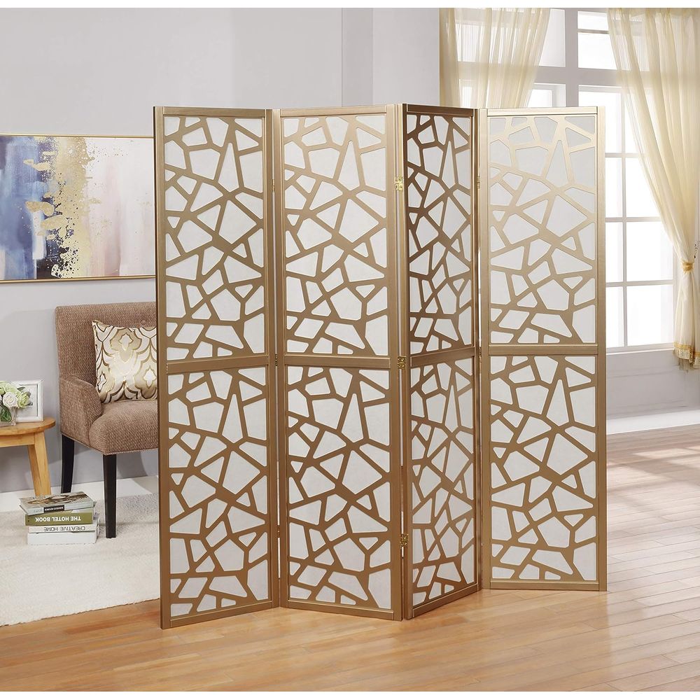 4-Panel Room Divider, White wi - đánh giá và giá Room Divider Bamboo