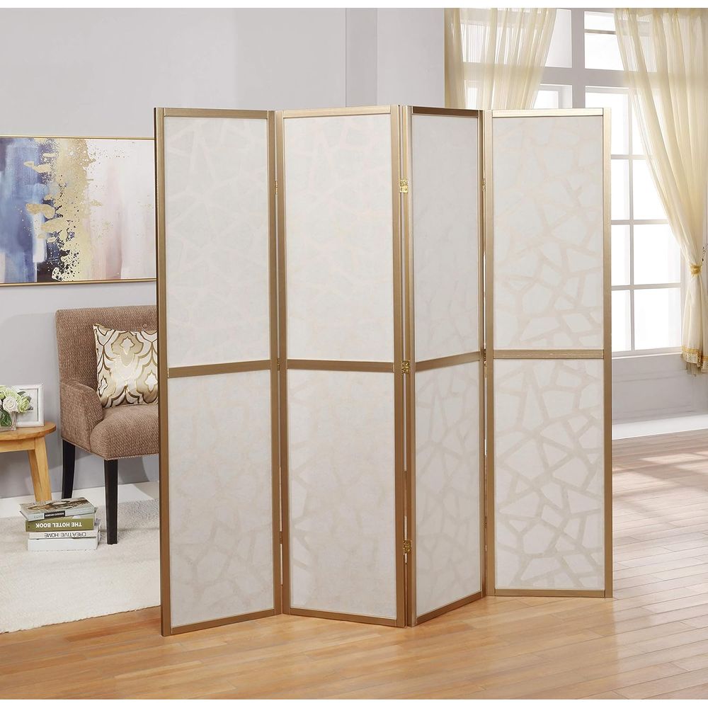 4-Panel Room Divider, White wi - đánh giá và giá Room Divider Bamboo