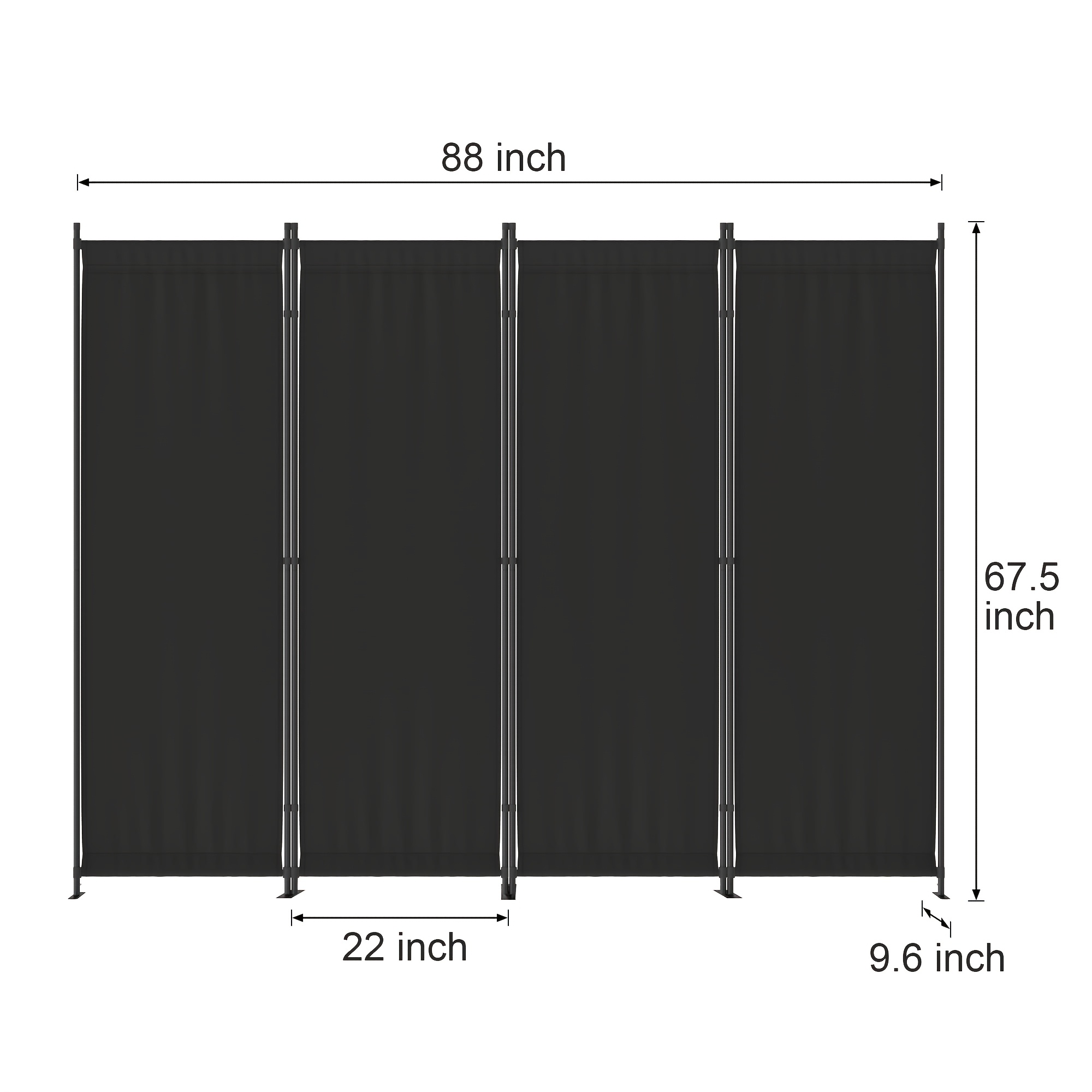 4-Panel Modern Black Privacy S - đánh giá và giá Room Divider Bamboo