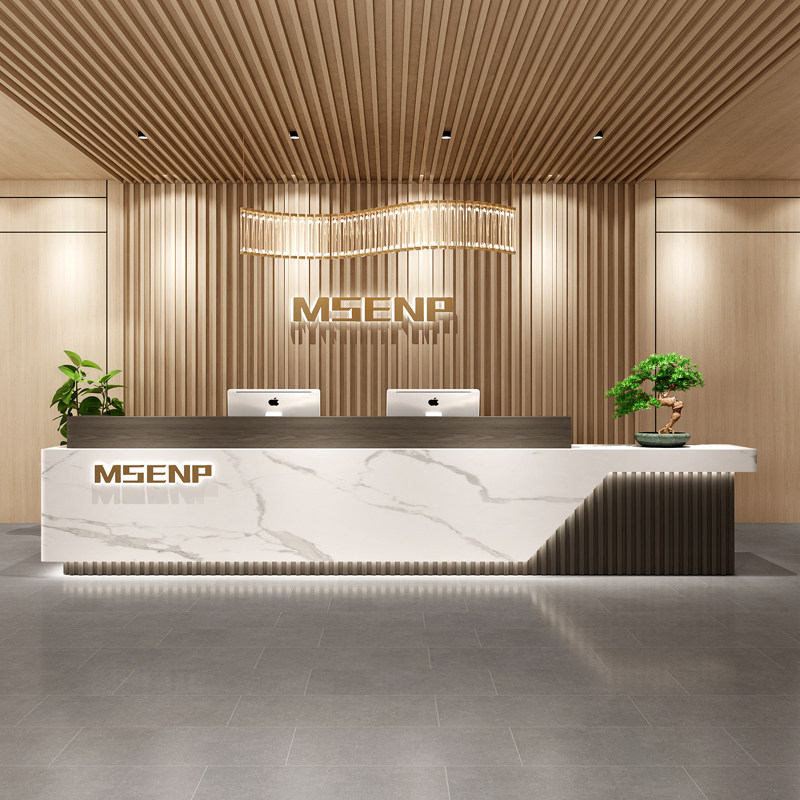 Wood Luxury Reception Desk Cou - đánh giá và giá Office Furniture Services