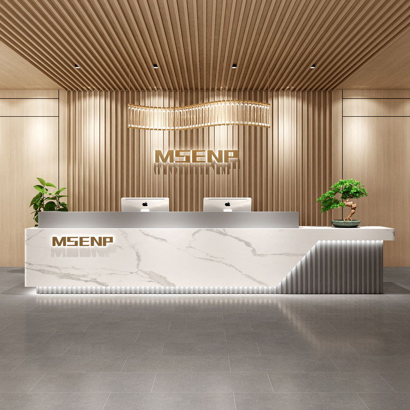 Wood Luxury Reception Desk Cou - đánh giá và giá Office Furniture Services