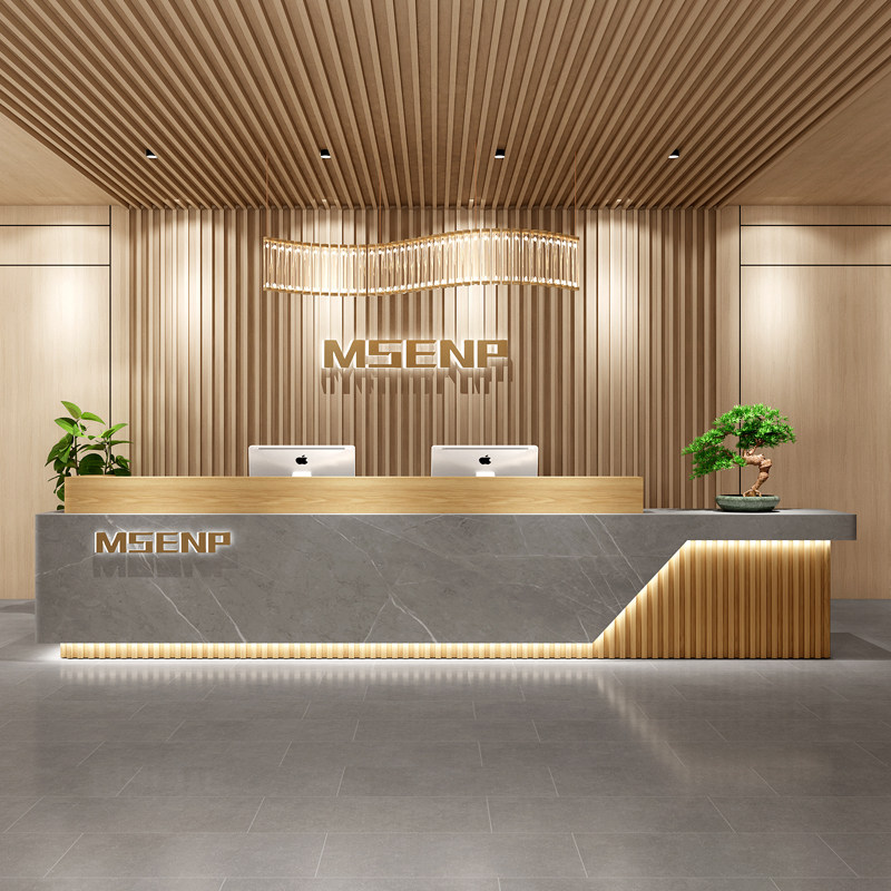 Wood Luxury Reception Desk Cou - đánh giá và giá Office Furniture Services