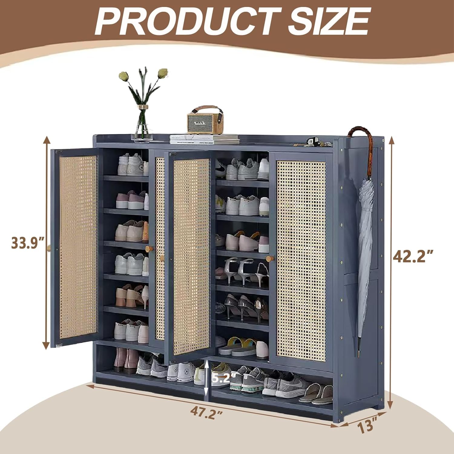 7-Tier Bamboo Shoe Cabinet wit - đánh giá và giá Room Divider Bamboo